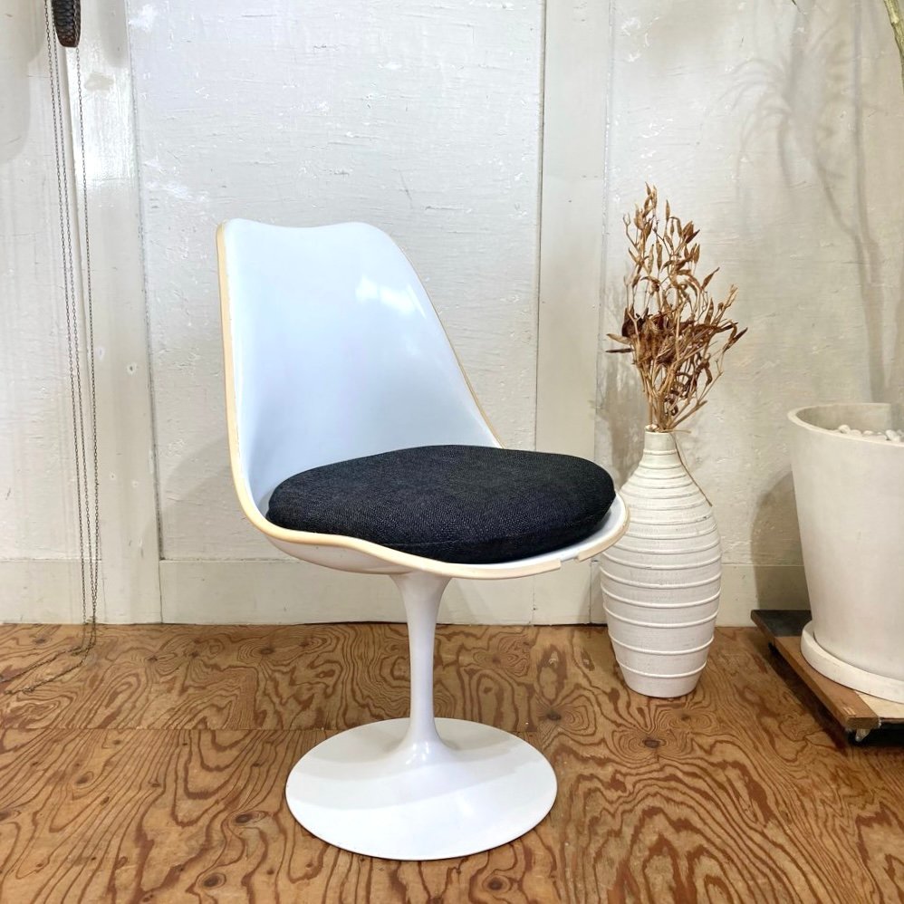 ノール / Knoll チューリップチェア ネイビー デニム ダイニングチェア 張替済み サーリネン ヴィンテージ ミッドセンチュリー 308013