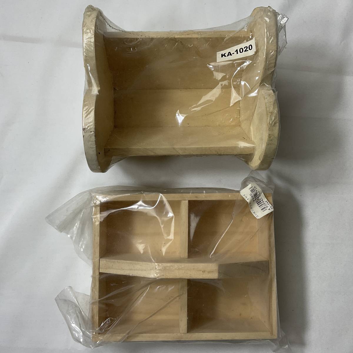 ★WOOD■送料無料 絶版 TOLE トール ウッド 素材 白木■コンビニエンストレイ ＋ ハートシェイプボックス 2個組■ARTBOOK_OUTLET■BRB4-12_画像2