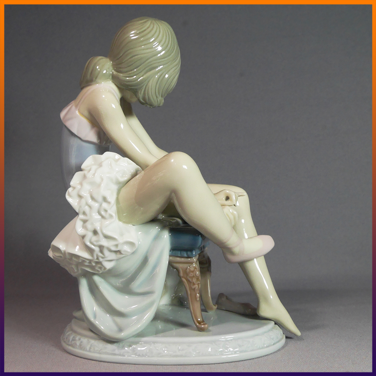 ◆希少◆【本物保証】お手伝いありますか？ 5233【リヤドロ】LLADRO 猫 ネコ バレリーナ バレエ 少女 アンティーク フィギュリン 人形 置物_画像3