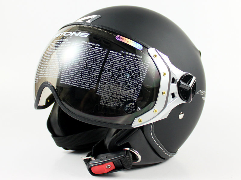 ASTONE MOMOスタイル パイロットヘルメット KSR 艶消し黒 XL（頭囲57-58cm）の画像1