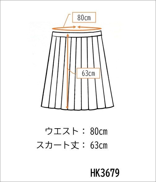 1円 スクールスカート 大きいサイズ 夏物 w80-丈63 チェック 東京松江第五中学 プリーツ 学生服 制服 女子 中古 HK3679_画像8