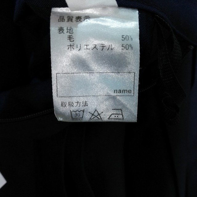 1円 スクールスカート 大きいサイズ 夏物 w75-丈51 紺 中学 高校 プリーツ 学生服 制服 女子 中古 HK3255_画像5