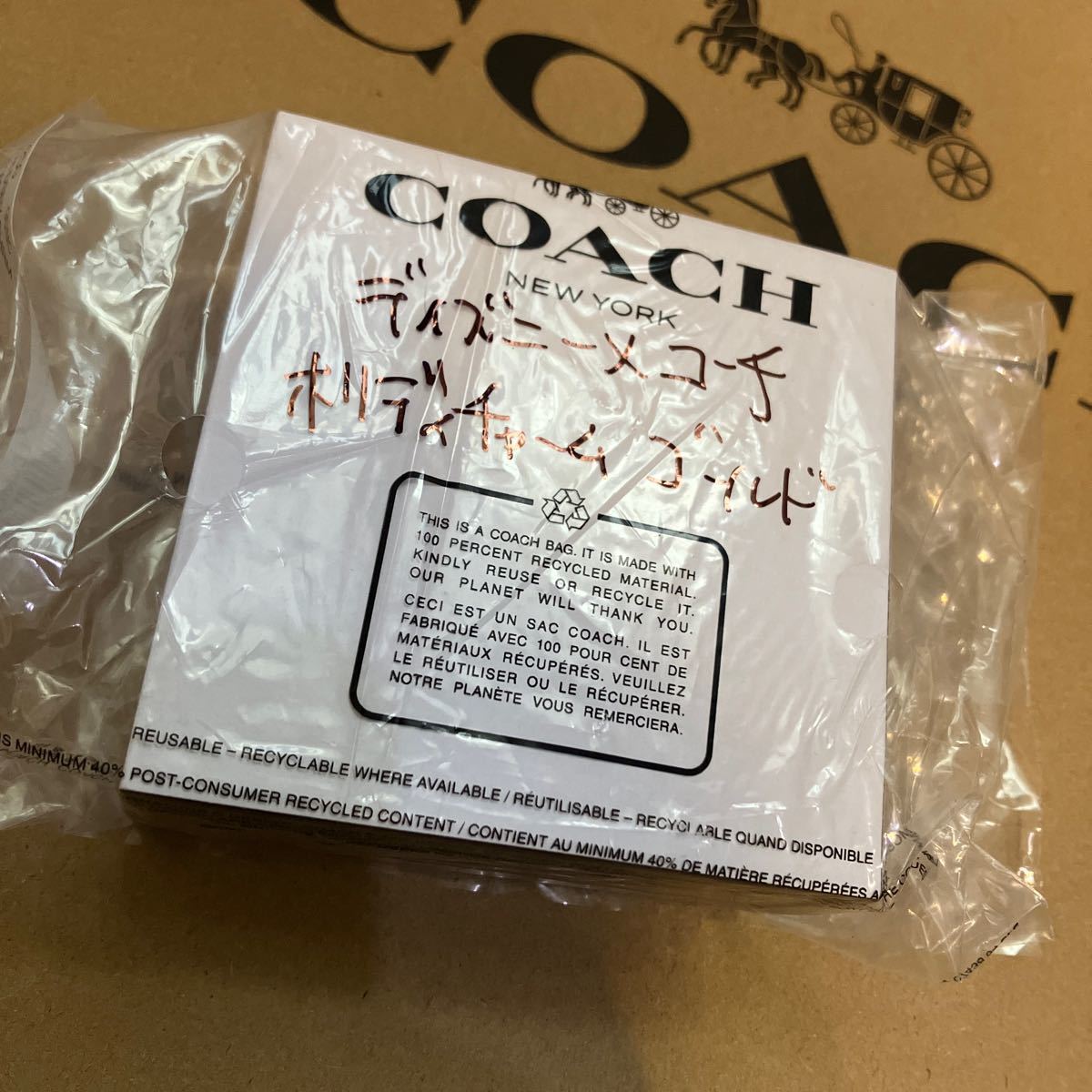 送料込●新品●価29700 100周年 Disney × COACH ネックレス ホリディチャーム ゴールド ミッキーマウス ディズニーコーチ Mickey_画像9