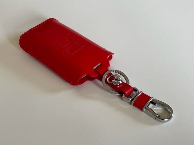  cow leather fits perfectly key case new model Kangoo Lutecia Megane capture aru kana smart key case red color 1