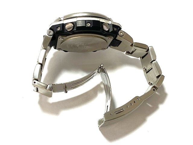 中古 駆動OK CASIO カシオ G-SHOCK G-STEEL GST-W110D マルチバンド6 SS/樹脂 デジアナ 青文字盤 メンズ 腕 時計 タフソーラー_画像9