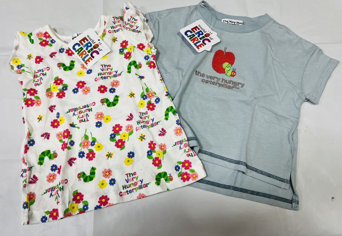 福袋3F753*激安sale!!新品 こども服  半袖Tシャツsize80 2枚★ERIC CARLE/絵本/はらぺこあおむしの画像1