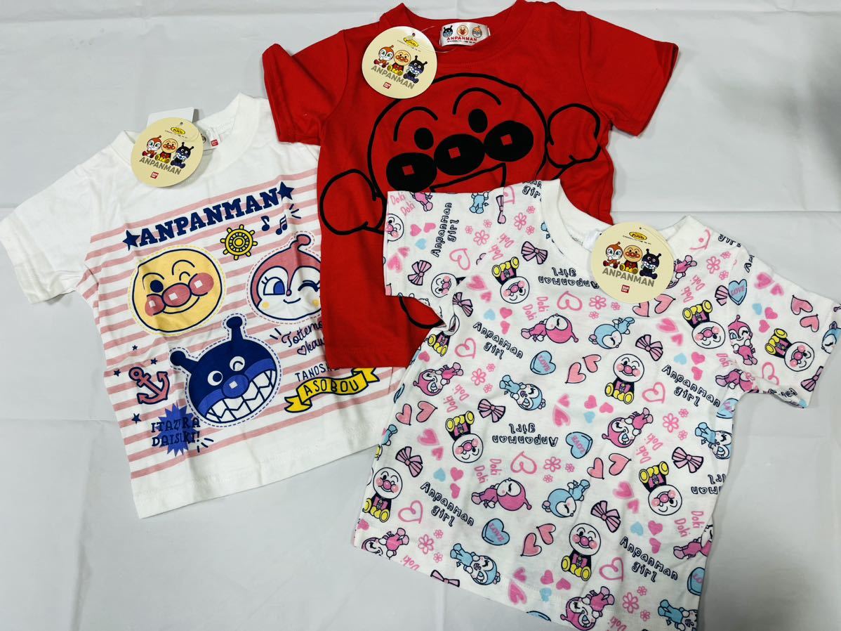 福袋3F756*激安sale!!新品 こども服 　半袖Tシャツsize80　3枚★BANDAI/それいけ！アンパンマン_画像1