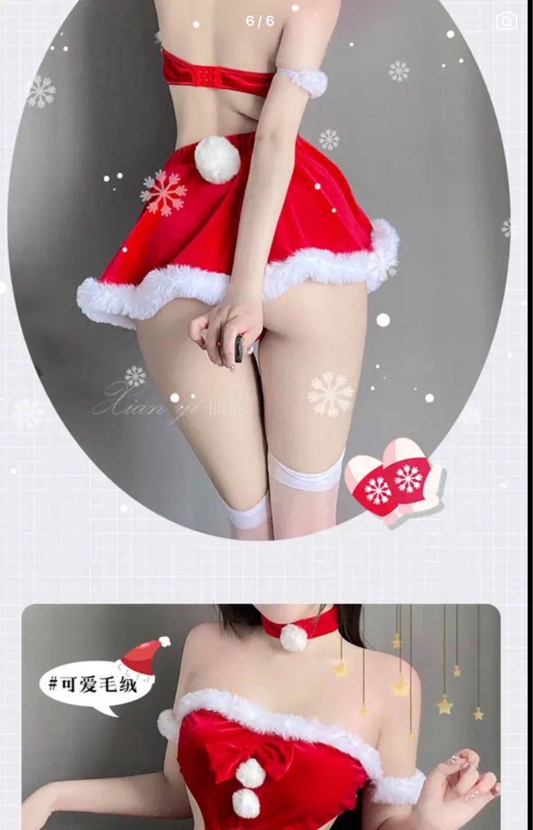 サンタコスプレ　クリスマスコスプレ　セクシーランジェリー　コスチューム　ストッキング　ミニスカ