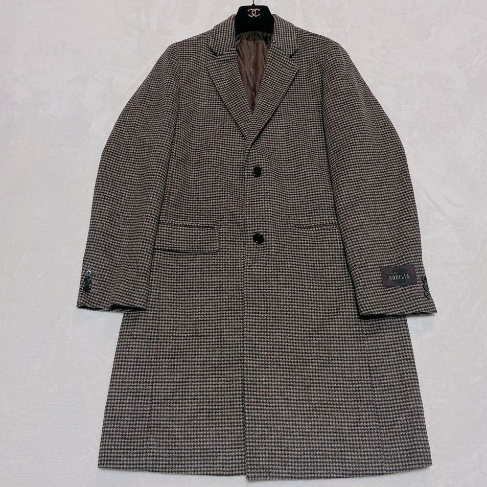 ★美品★ URBAN RESEARCH◆アーバンリサーチ19AW/NOBILIA CHESTER COAT/チェスターコート/L/千鳥格子/メンズ/ブラウン/ロング丈_画像2