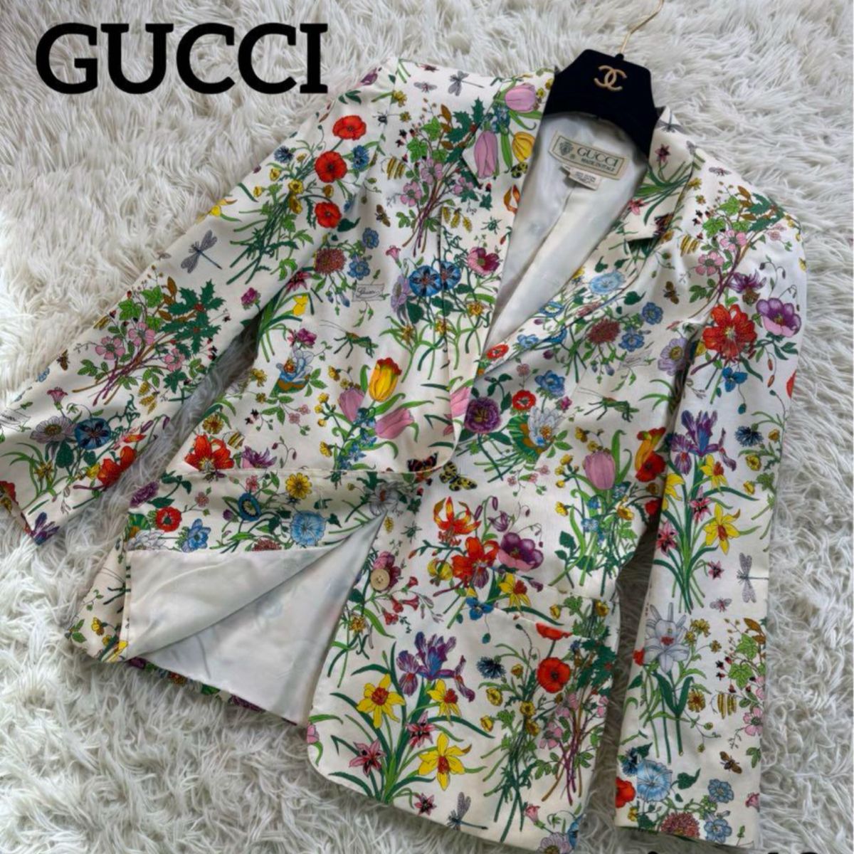 大きいサイズ GUCCI グッチ ボタニカル柄 ジャケット シングル 大きいサイズ GUCCI グッチ ボタニカル柄 ジャケット シングル