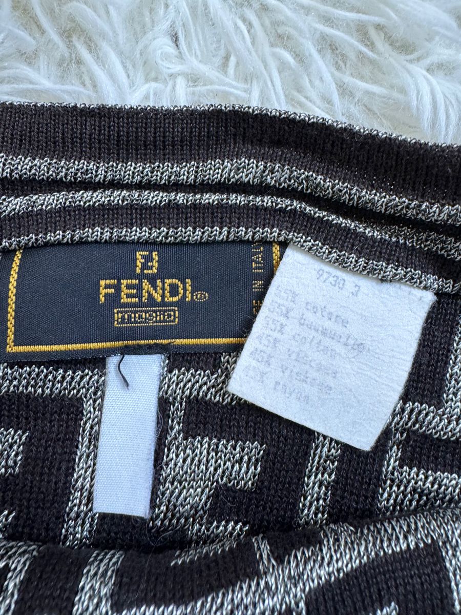 FENDI フェンディ ズッカ柄 ミニスカート タイトスカート ダークブラウン スカート