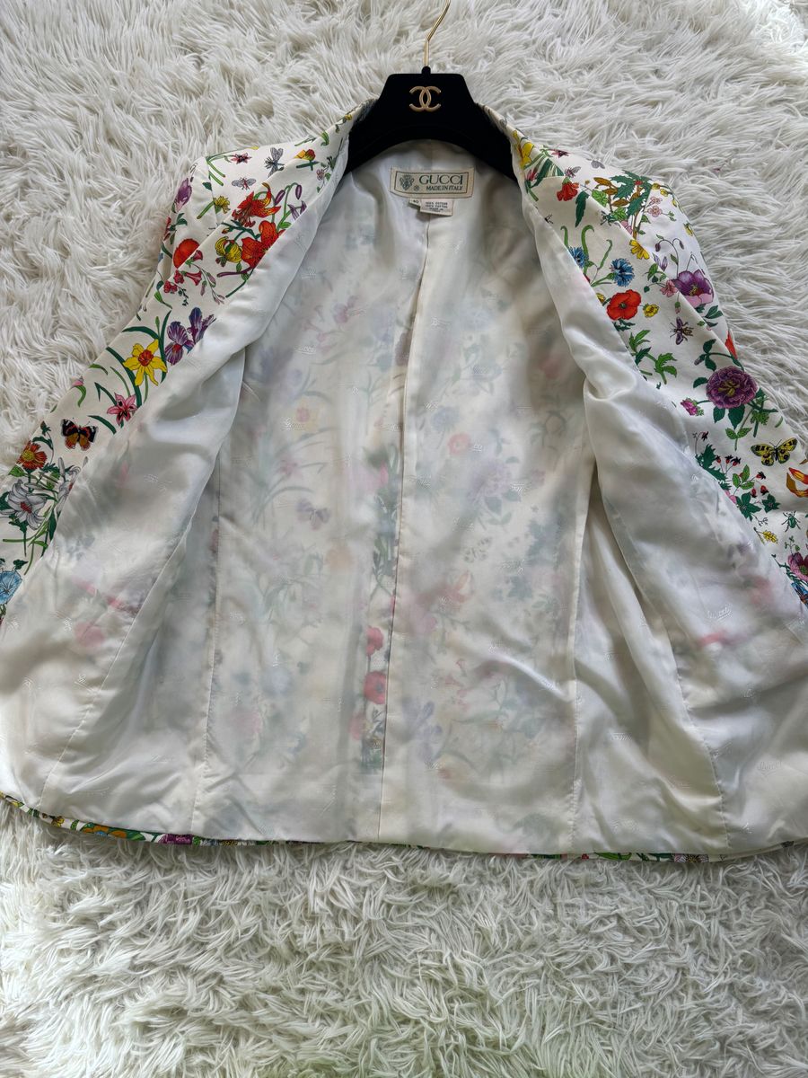大きいサイズ GUCCI グッチ ボタニカル柄 ジャケット シングル 大きいサイズ GUCCI グッチ ボタニカル柄 ジャケット シングル