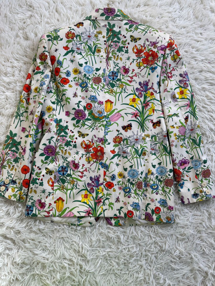 大きいサイズ GUCCI グッチ ボタニカル柄 ジャケット シングル 大きいサイズ GUCCI グッチ ボタニカル柄 ジャケット シングル