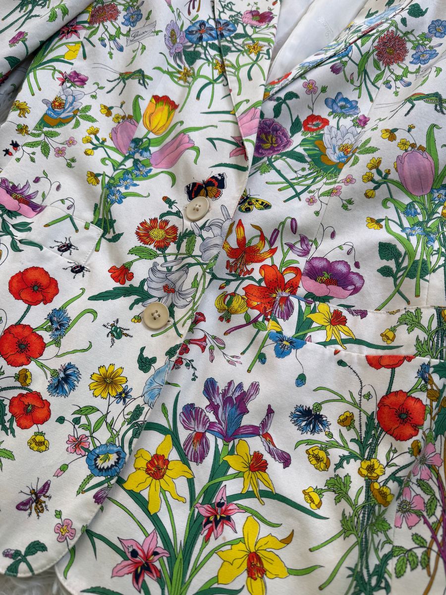 大きいサイズ GUCCI グッチ ボタニカル柄 ジャケット シングル 大きいサイズ GUCCI グッチ ボタニカル柄 ジャケット シングル