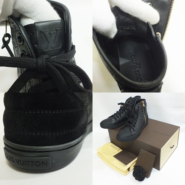 LOUIS VUITTON モノグラム型押し スニーカー 約24cm向き 品 used A-