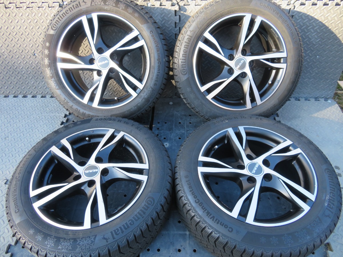 冬用必見!!MAK ストックホルム ブラポリ 超バリ溝 continental 205/55R16 Volvo(ボルボ) S40 S60 V40 CC V50 V70 C30 C70 ジャガー Xタイプ_画像1