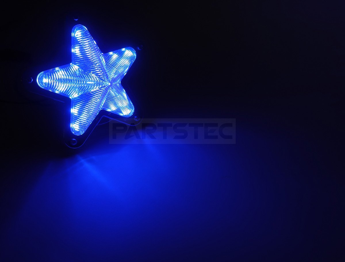 星型 LED サイドマーカー メッキ ブルー 青 12V 24V 兼用 4個セット トラック ライト ランプ 照明 デコトラ レトロ /146-174x4_画像8