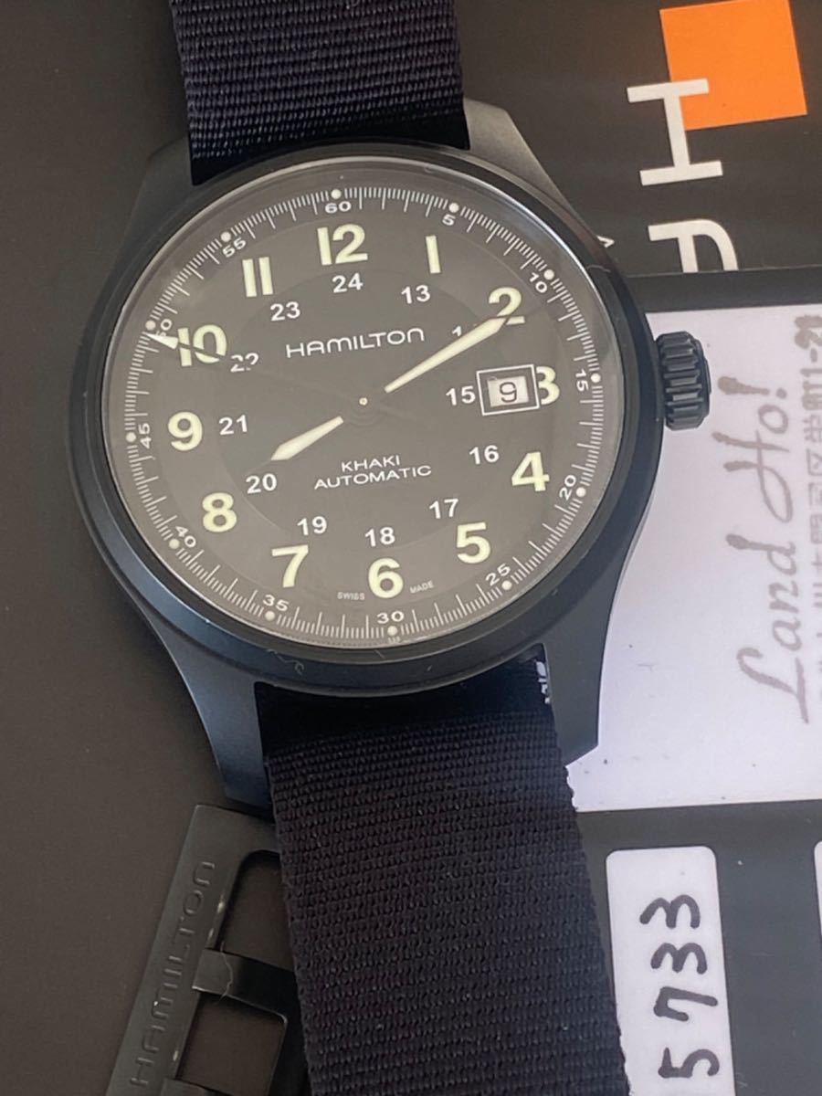 HAMILTON ハミルトン Khaki Field Titanium カーキフィールドチタニウム H70575733 men’s メンズ watch 腕時計 自動巻 オート 箱付 稼働中_画像10