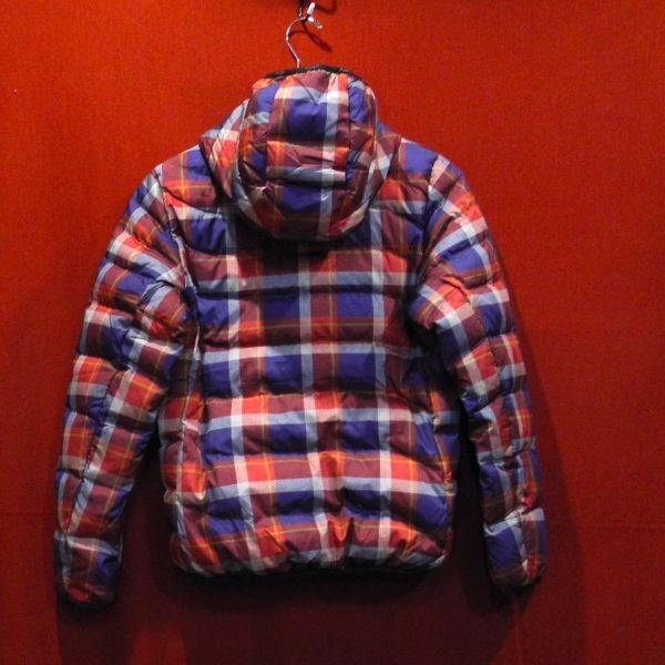 PHENIX Phoenix outdoor design ZIP hood Barker down jacket ... color / navy blue check pattern M beautiful goods 