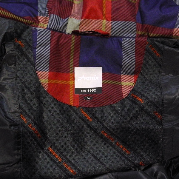 PHENIX Phoenix outdoor design ZIP hood Barker down jacket ... color / navy blue check pattern M beautiful goods 