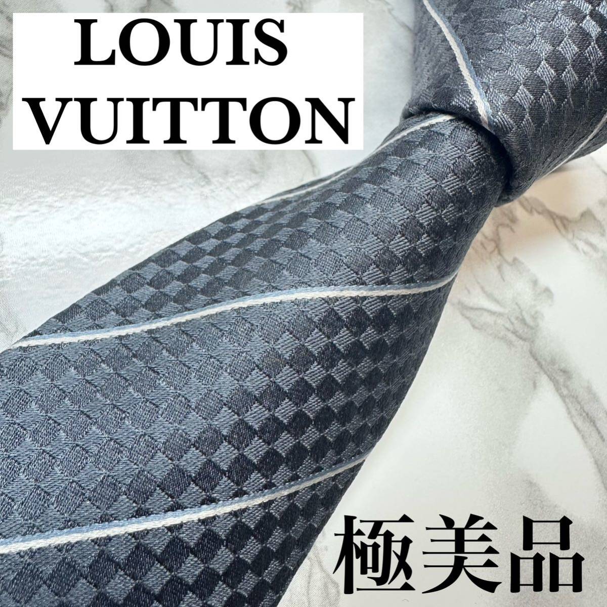 極美品 近年モデル レア LOUIS VUITTON ネクタイ シルク100% マイクロ