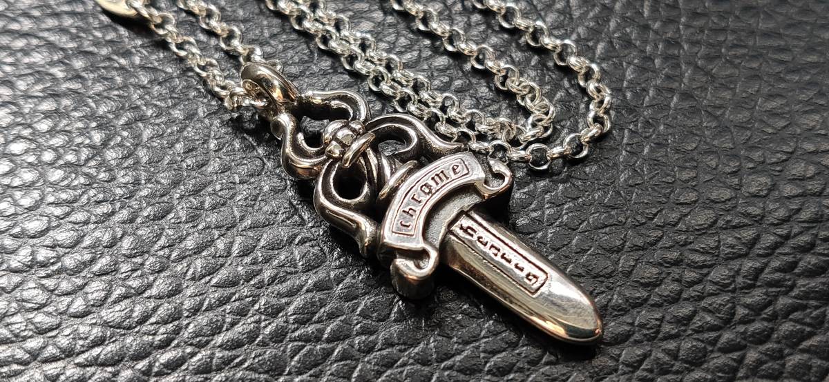 クロムハーツ silver925 ダガーチャームロールチェーン ネックレス シルバー925 Chrome Hearts_画像1