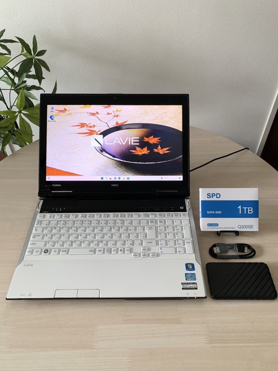 新品SSD1TB(1000GB)+HDD1000GB 新品メモリ16GB Core i7 LL750/H 最新 Windows11 Office2021 Webカメラ Blu-ray NEC LAVIE LL750 中古 1円_画像1