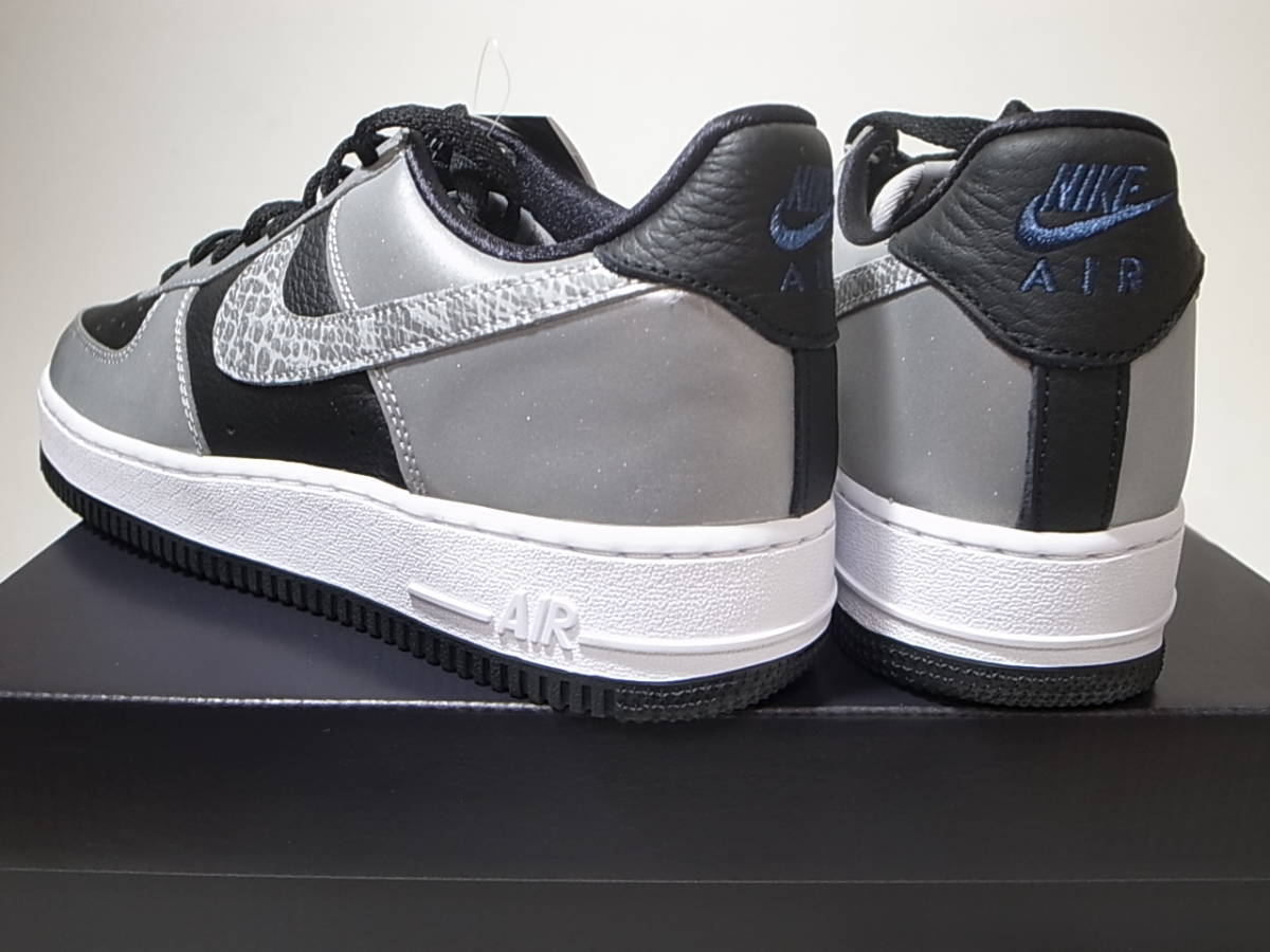 【送料無料 即決】NIKE AIR FORCE 1 Bシルバースネーク26.5cm US8.5新品 3Mリフレクティブ SILVER SNAKE黒蛇エアフォース1ヘビ柄DJ6033-001_画像3