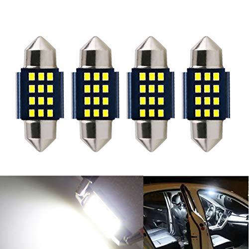 31mm 4個セット 車用 T10×31mm 12連2016SMD LED 両口金 ルームランプ 極性フリー キャンセラー内蔵 極高輝度 ホワイト トランクライト ラ_画像1