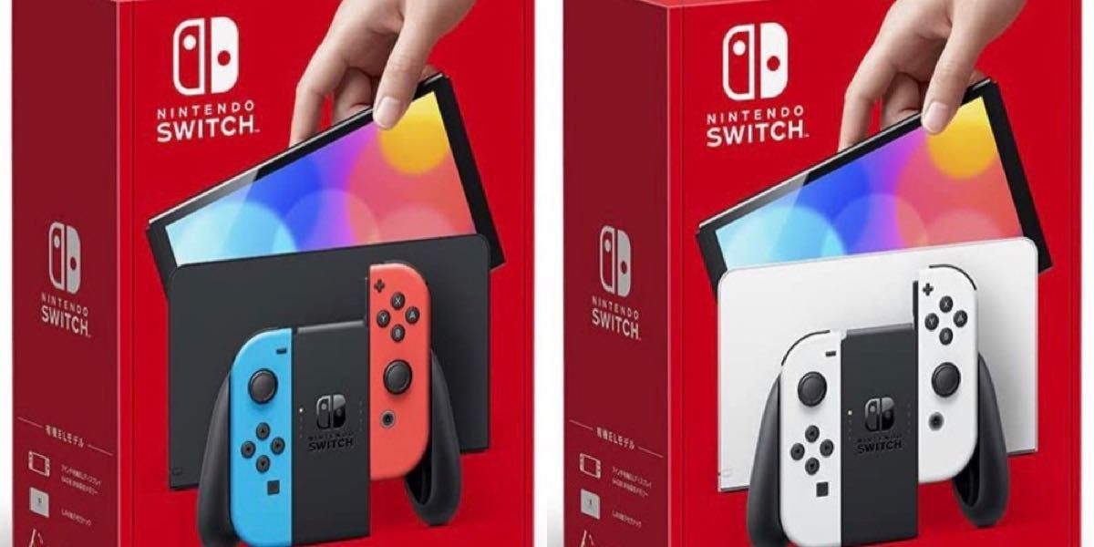 新品未使用2台】Nintendo Switch 有機ELモデル ホワイト/ネオンブルー