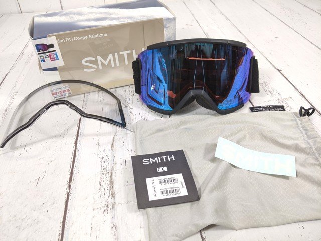 【10yt208】スキー・スノーボード用品 ゴーグル SMITH スミス SQUAD XL レンズカラー：レッド//クリア 美品◆R17_画像1