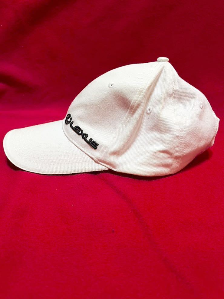 T■LEXUS レクサス キャップ 帽子 ロゴ 白 ホワイト 野球帽 刺繍 サイズ調節可能 ノベルティ ユニセックス スポーツ ゴルフ 車_画像3