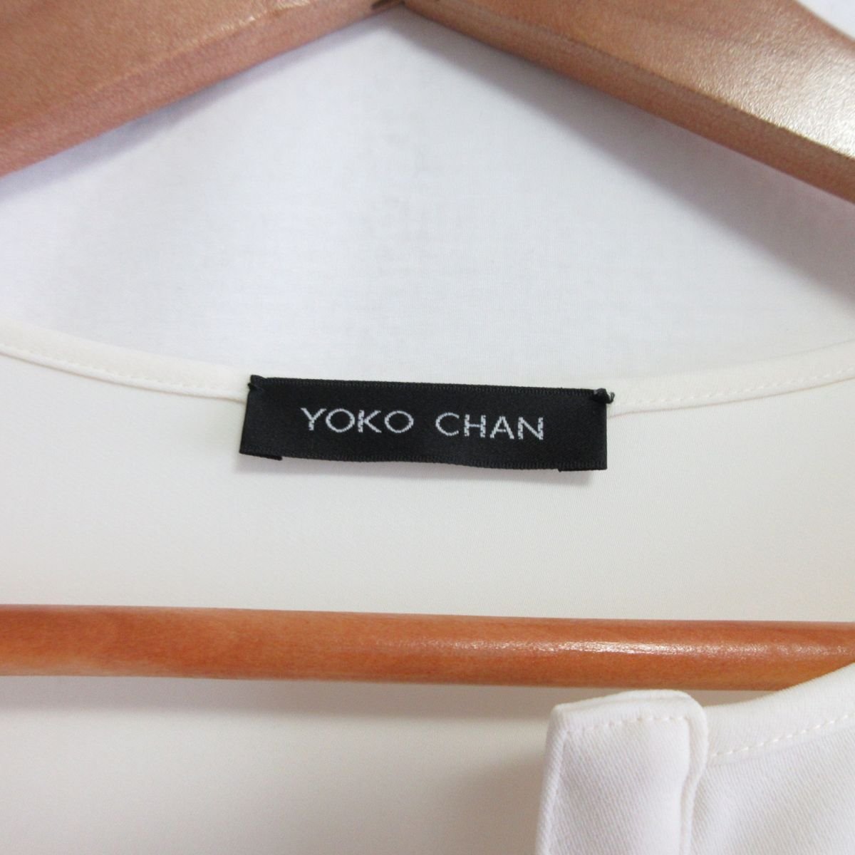 美品 20SS YOKO CHAN ヨーコチャン Dolman-sleeve Dress ひざ丈 ストレッチ ワンピース ドレス F ホワイト_画像7