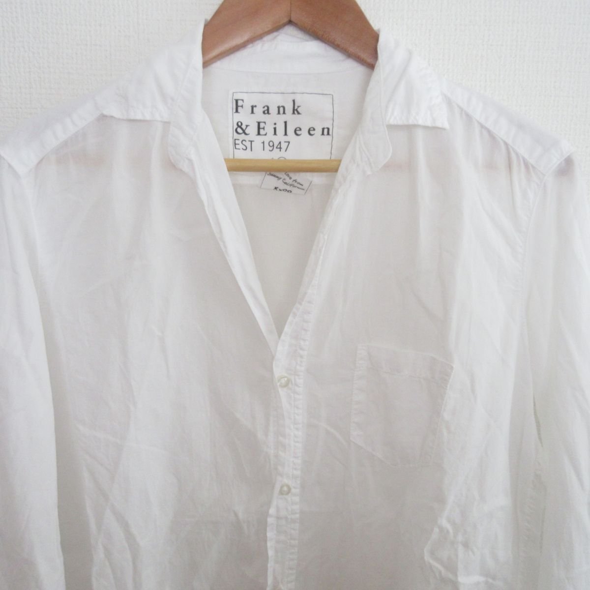 美品 Frank&Eileen フランク&アイリーン Eileen Shirt 長袖 アイリーンシャツ サイズXS ホワイト_画像3