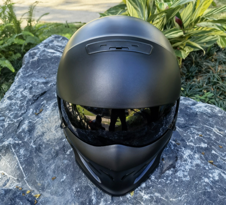 新品　バイクヘルメット　ハーフヘルメット フルフェイスヘルメット　レーシング組立式顎部分着脱できる　マットブラック サイズ：XL　_画像4