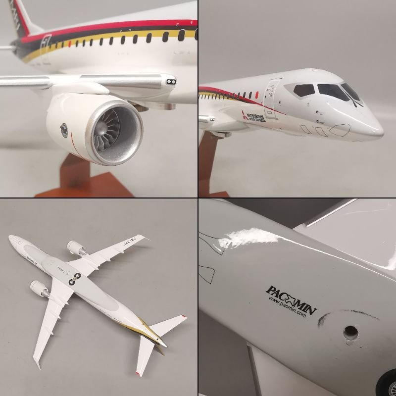 Pacmin パックミン 1/100 三菱リージョナルジェット MRJ90 飛行試験機初号機 JA21MJ 台座付 Z4226_画像7