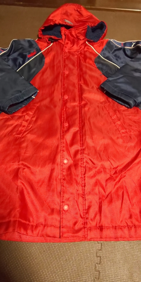  прекрасный товар PUMA обратная сторона боа, красный, темно синий, линия с логотипом bench пальто размер 140~150