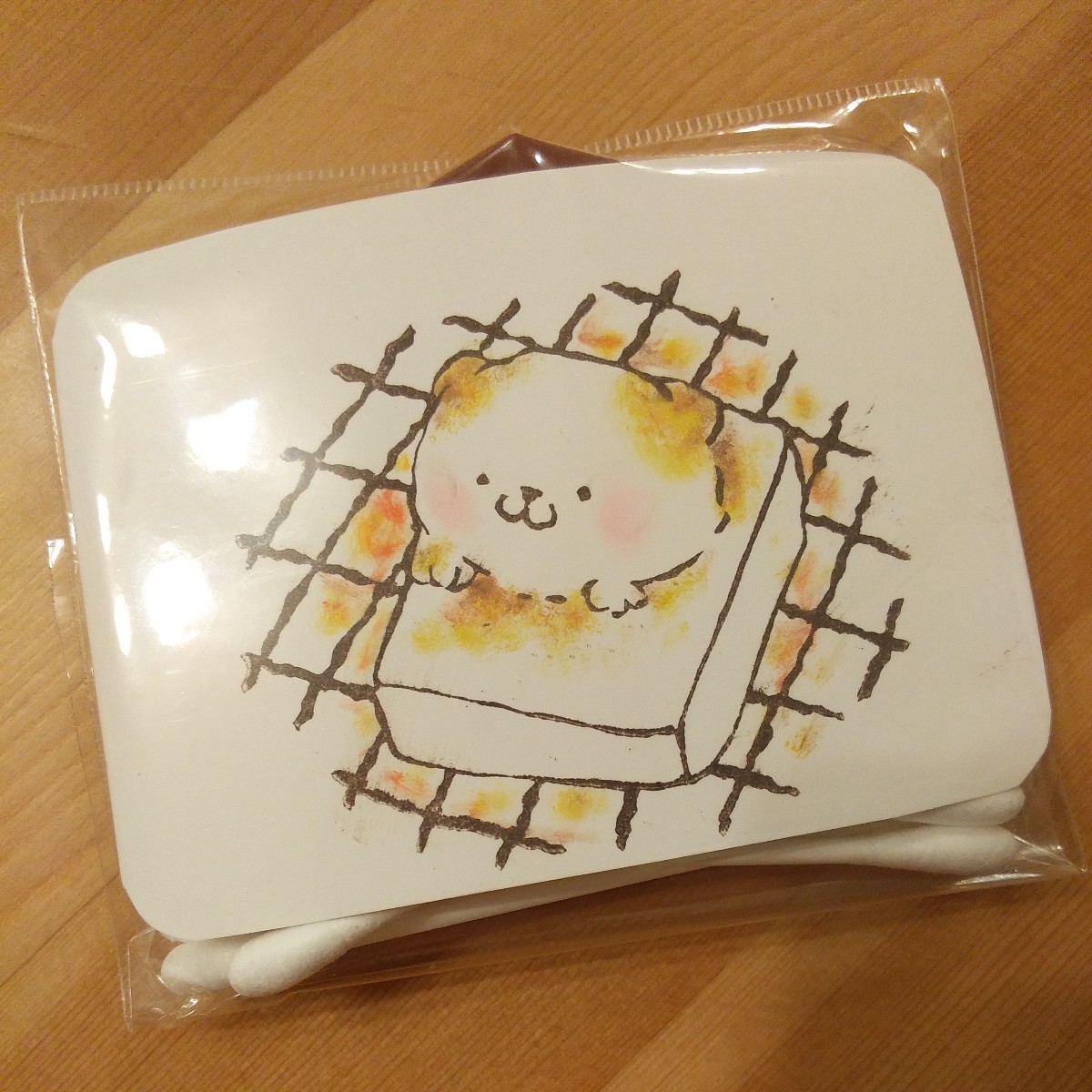 消しゴムはんこ はんこ 中古 スタンプ ハンドメイド　焼き餅仔猫　ぷっくり膨れたお餅は仔猫型♪　餅_画像4