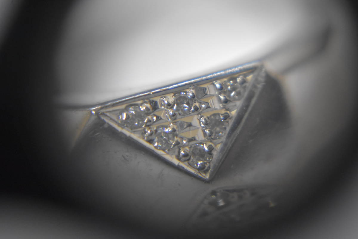 うぶ品　Pt900刻印 ダイヤモンド付リング プラチナ 指輪　約8.2g　_画像7