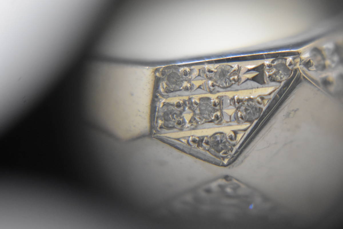 うぶ品　Pt900刻印 ダイヤモンド付リング プラチナ 指輪　約8.2g　_画像8
