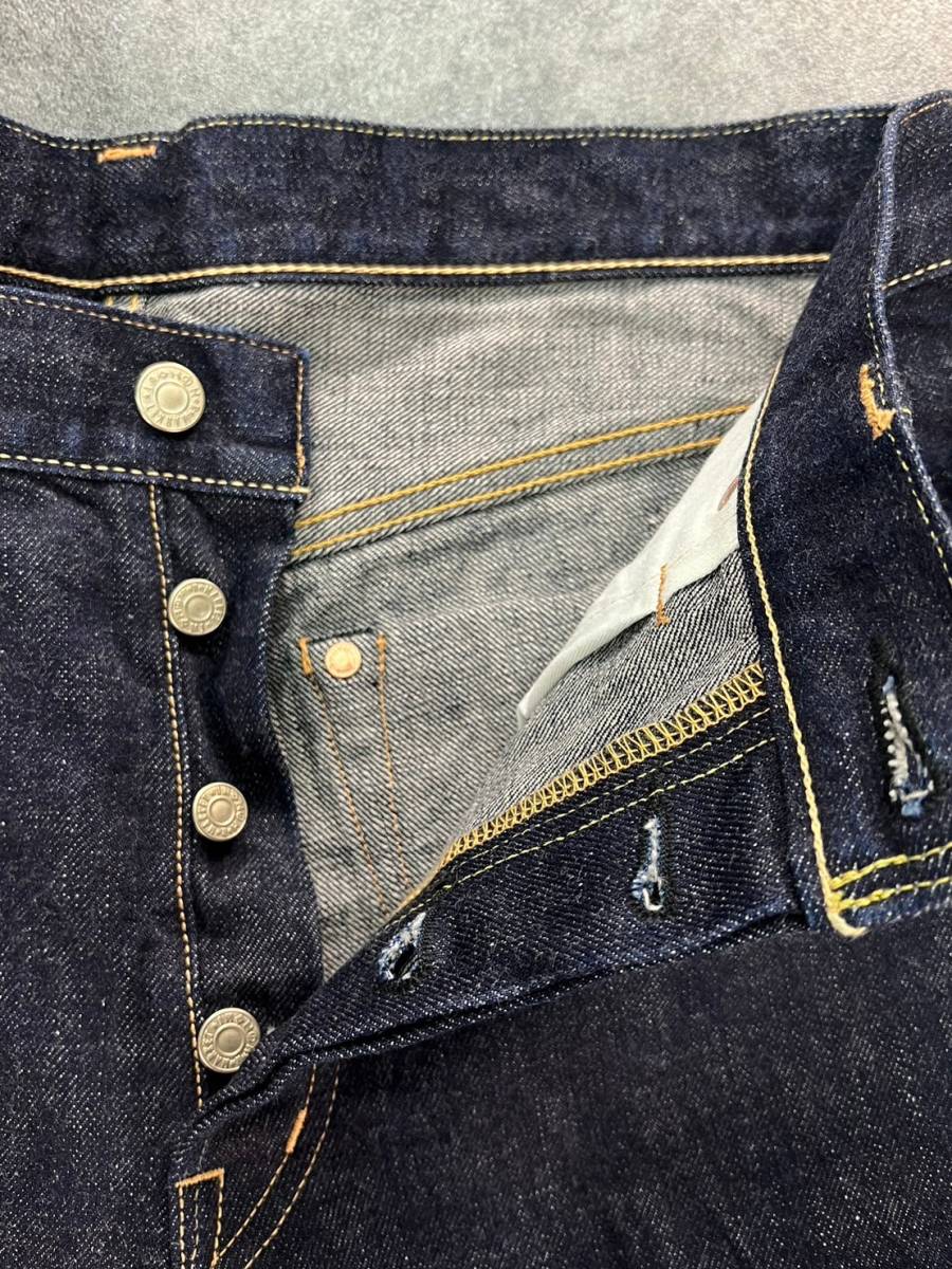 Wk789 日本製 BLUE BLUE INDIGO ブルーブルー 聖林公司 デニム ジーンズ ブーツカット フレアパンツ インディゴ ボタンフライ メンズ W34_画像6