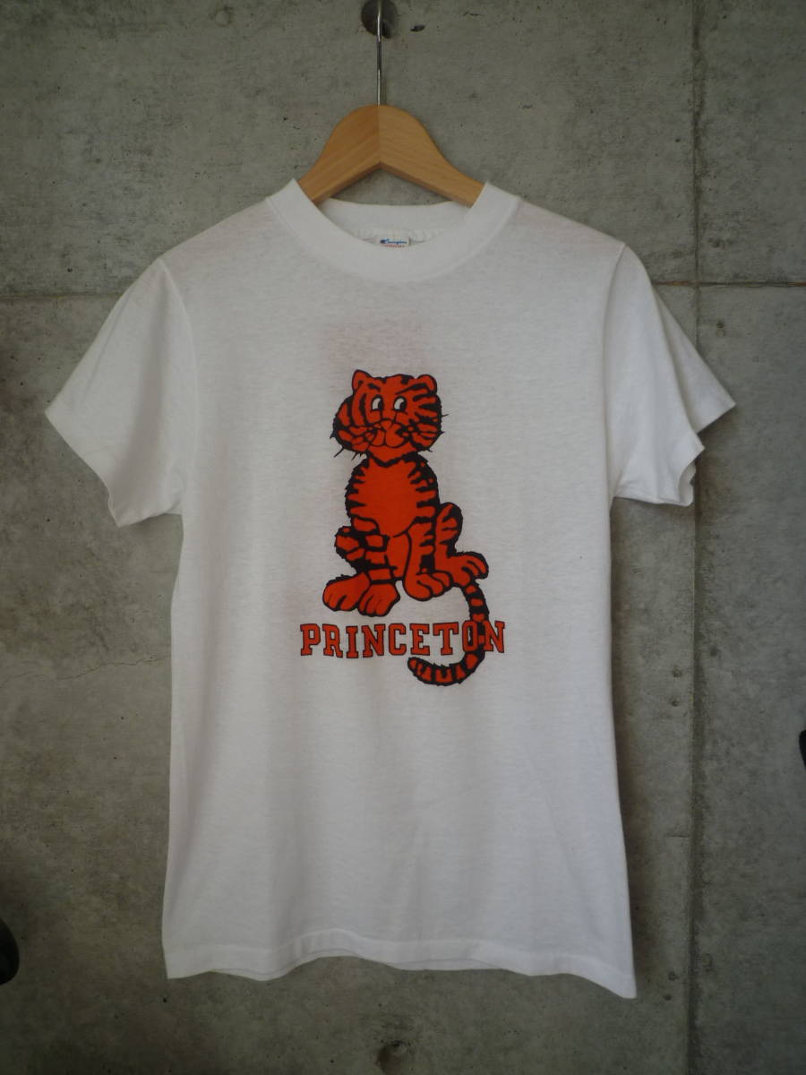 【レアカラー】80s USA製 champion チャンピオン Princeton プリンストン Tシャツ ヴィンテージ ビンテージ トリコタグ 70s 90s