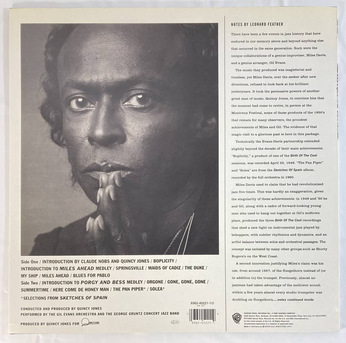 マイルス・デイヴィス (Miles Davis),クインシー・ジョーンズ (Quincy Jones) / Live At Montreux 独盤LP WEA 9362-45221-1_画像2