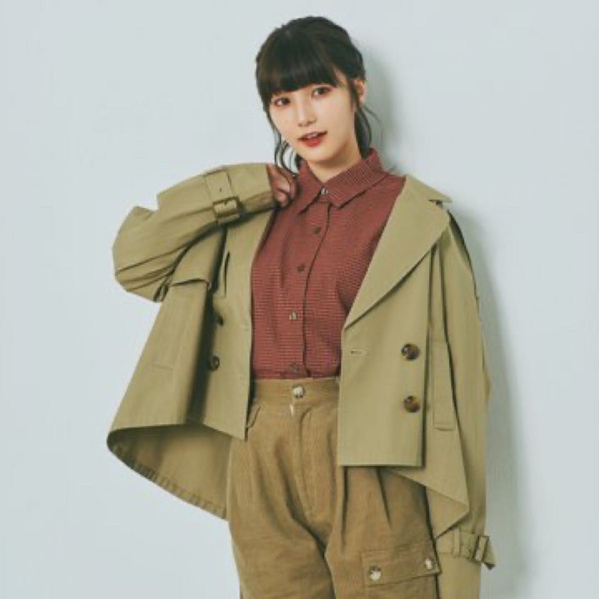 ロゴショートトレンチコート ボカニー かすちゃん bokanii ロゴショートトレンチコート ボカニー かすちゃん bokanii