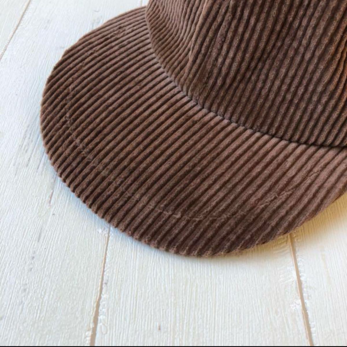 コーデュロイ　キャップ　綿100% ブラウン　帽子　FREE  男女兼用