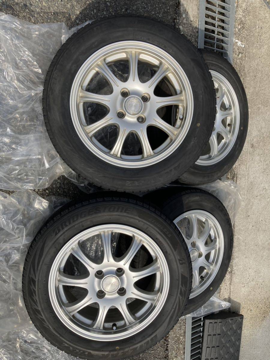 175/65R15 ブリヂストンVRX2 スタッドレスタイヤ ホイール 4本 15 6J 4X100 4穴 PCD100 ヤリス フィット アクア スイフト フリード bB_画像1