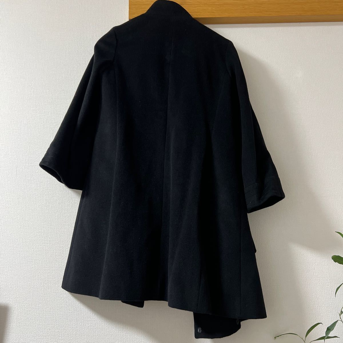 [ used ]ef-de ef-de flair sleeve stand-up collar coat size 11 black 
