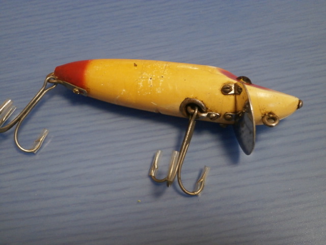 ☆6a, 希少サイズ　Baby Vamp　ベビーサイズ　バンプ　Lリグ　WOOD　１００年位前のルアーです　へドン heddon　HEDDON　old OLD　☆_画像4