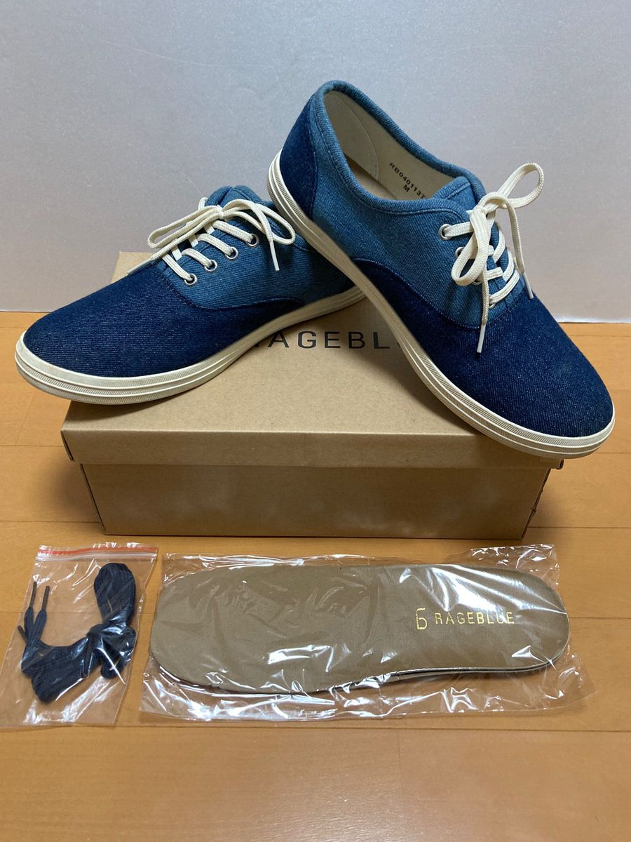 美品★スニーカー RAGE BLUE レイジブルー デニム キャンパス M