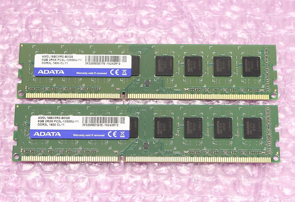 PC3L-12800U(DDR3-1600)-8GB×2枚★合計16GB/ADATA_画像1